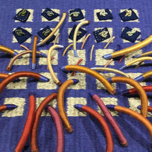 Load image into Gallery viewer, textile fiber relief sculpture detail 1, vibrant playful colors on a blue background