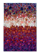 Load image into Gallery viewer, Unique machine quilted and appliquéd art quilt, incorporating multi colored range with the overall color being red.